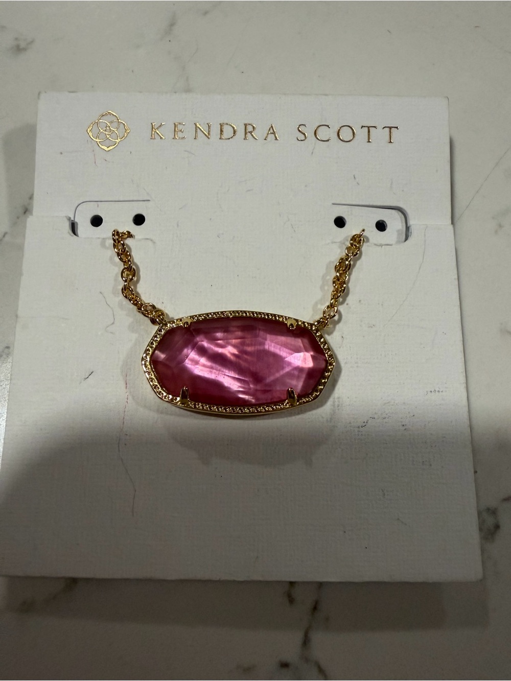 Kendra scott golD / pink ELISA STATEMENT necklace